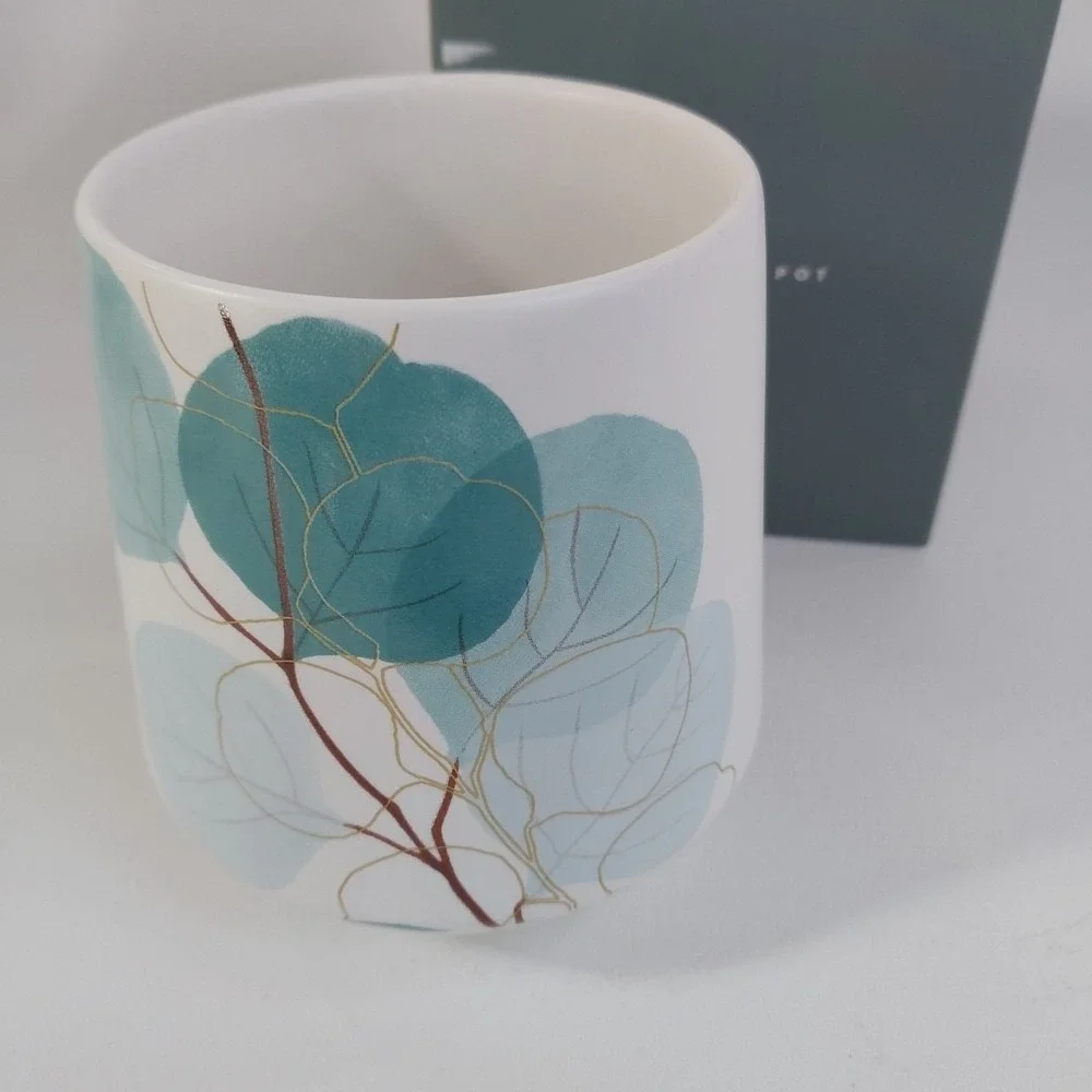 Kikki K desktop Planter Porcelain Succulent Cacti Blue Green